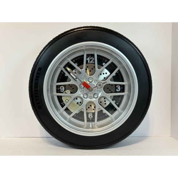 Quartz 14 Inch Wheel And Tire Clock HQ3268 - Picture 1 of 16